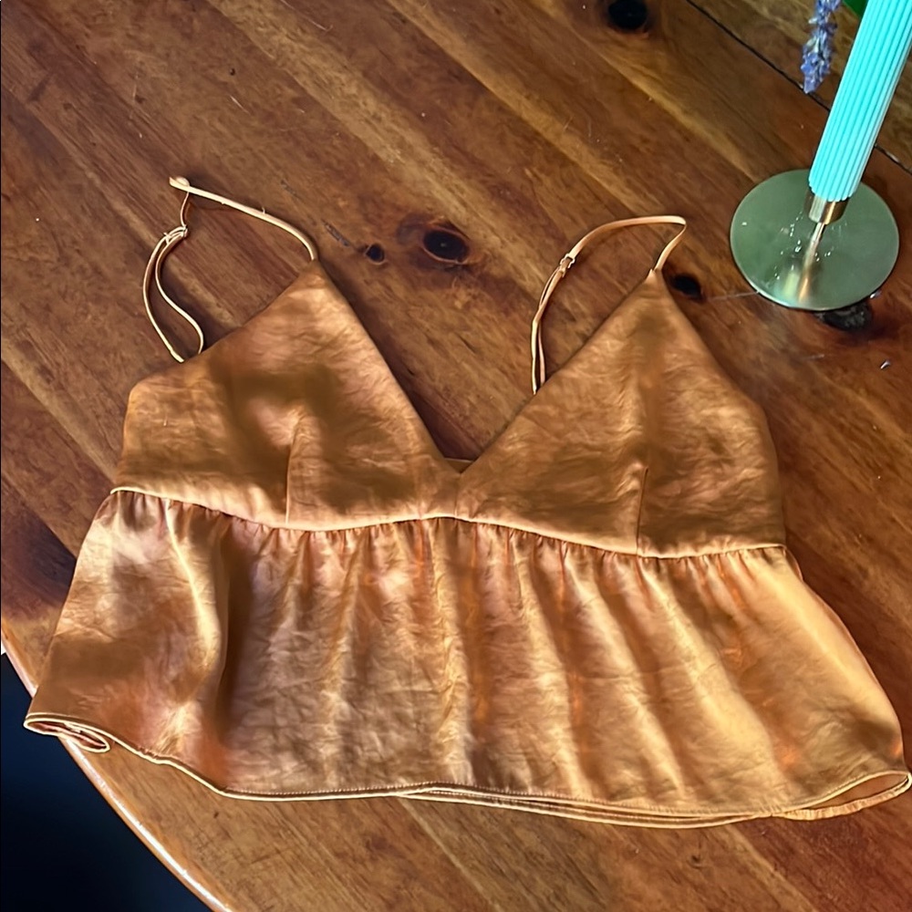 Little Moon Golden Satin Top
